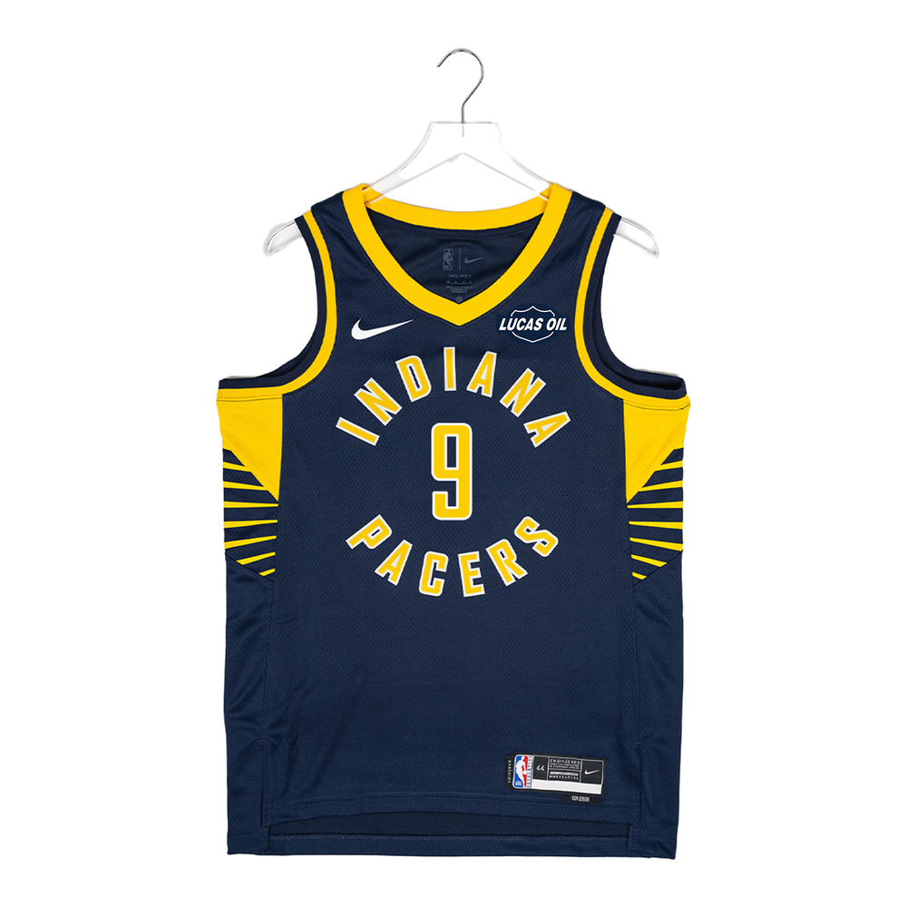 Men's Indiana Pacers T.J. McConnell Nike Icon Swingman Jersey in Navy - Front View